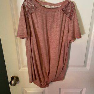 Juniors Rewind Short Sleeve Pink Shirt-xs